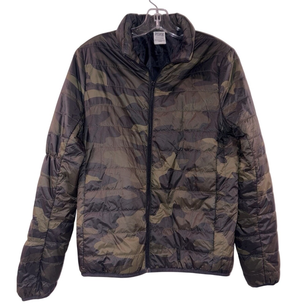 PINK Women's Small Camo‎ Puffy Jacket Fast Shipping! SM Puffer Victoria's Secret